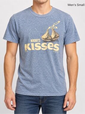 HERSHEY'S KISSES Light Blue Short Sleeve Graphic Tee UNISEX SMALL